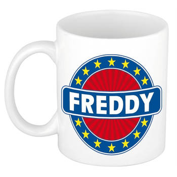 Voornaam Freddy koffie/thee mok of beker - Naam mokken