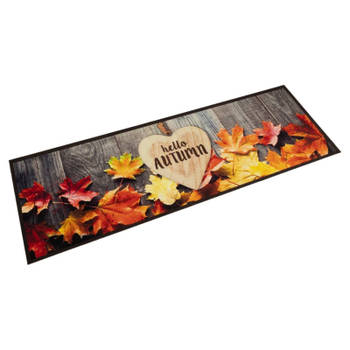 vidaXL Keukenmat wasbaar herfstprint 60x180 cm fluweel