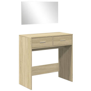 vidaXL Kaptafel met spiegel 80x39x80 cm sonoma eikenkleurig