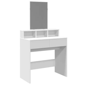 vidaXL Kaptafel met spiegel 80x41x144,5 cm wit