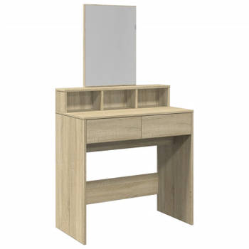 vidaXL Kaptafel met spiegel 80x41x144,5 cm sonoma eikenkleurig