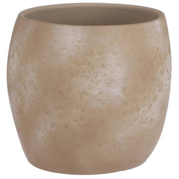 Mica Decorations Bloempot - creme stone - mat - keramiek - 28 x 26 cm - Plantenpotten