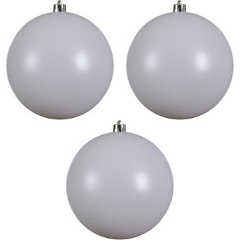 3x Grote raam/deur/kerstboom decoratie winter witte kerstballen 20 cm mat - Kerstbal