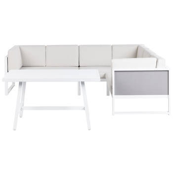 Beliani CASTELLA/FRATTE - Loungeset-Wit-Aluminium