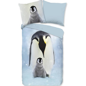 Good Morning Pinguïns Flanel Debedovertrek Multi-Lits-jumeaux (240 x 200/220 cm)