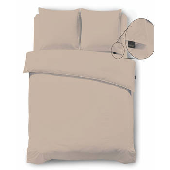 iSleep Dekbedovertrek Perkal - Medium Beige - 1-Persoons 140x200/220 cm