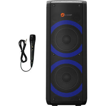 N-GEAR LGP 72 - Bluetooth Speaker - Karaokeset - Partybox met Microfoon - Zwart