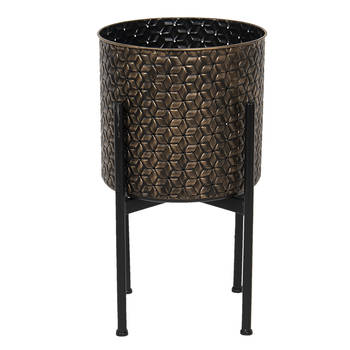 HAES DECO - Bloempot Ø 27x51 cm Bruin Metaal Rond Bloempot binnen Plantenpot Plant pot