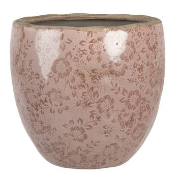 HAES DECO - Bloempot Ø 20x19 cm Roze Keramiek Rond Bloemen Bloempot binnen Plantenpot Plant pot