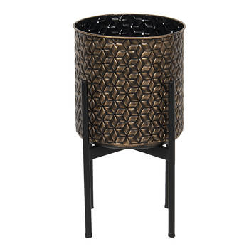 HAES DECO - Bloempot Ø 23x42 cm Bruin Metaal Rond Bloempot binnen Plantenpot Plant pot