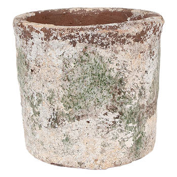 HAES DECO - Bloempot Ø 13x12 cm Beige Terracotta