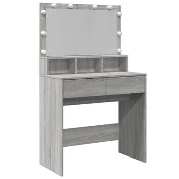 vidaXL Kaptafel met LED 80x41x134,5 cm grijs sonoma eikenkleurig