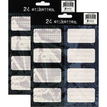 Get Done - Schooletiketten - Jongens - Grijs/blauw - 48 Stuks