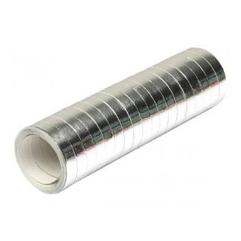 Serpentine rollen metallic zilver 4 meter - Serpentines