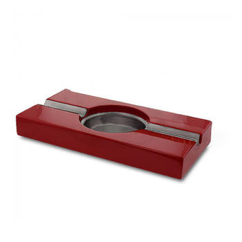 Bookwill Sigaren asbak - rood - hout / metaal - 2 legger - 21 x 11 cm - sigarenhouder - Asbakken