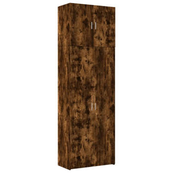 vidaXL Hoge kast 80x42,5x249 cm bewerkt hout gerookt eikenkleurig