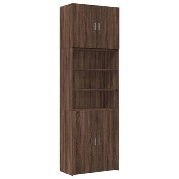 vidaXL Hoge kast 80x42,5x249 cm bewerkt hout bruin eikenkleurig