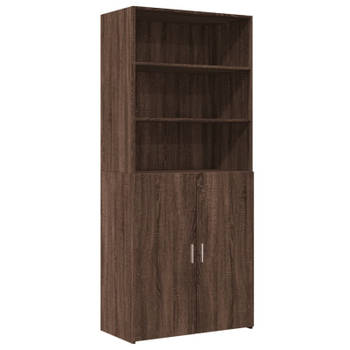 vidaXL Hoge kast 80x42,5x185 cm bewerkt hout bruin eikenkleurig