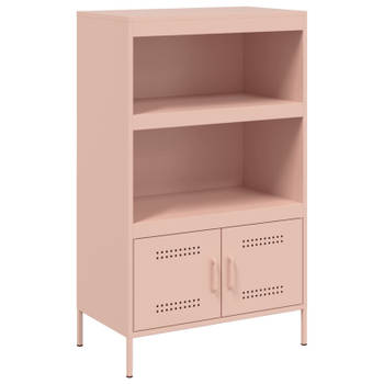 vidaXL Hoge kast 68x39x113 cm staal roze