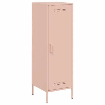 vidaXL Hoge kast 36x39x113 cm staal roze