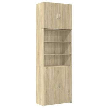 vidaXL Hoge kast 80x42,5x249 cm bewerkt hout sonoma eikenkleurig