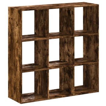 vidaXL Boekenkast 102x32x102 cm bewerkt hout gerookt eikenkleurig