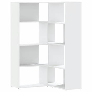 vidaXL Boekenkast 4-laags hoek 85x85x140 cm bewerkt hout wit