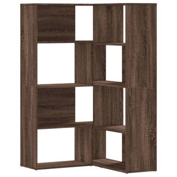 vidaXL Boekenkast 4-laags hoek 85x85x140 cm bewerkt hout bruin eiken