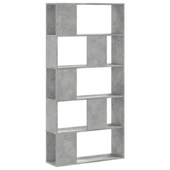 vidaXL Boekenkast 5-laags 80,5x23,5x162,5 cm bewerkt hout betongrijs