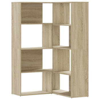 vidaXL Boekenkast 4-laags hoek 85x85x140 cm bewerkt hout sonoma eiken