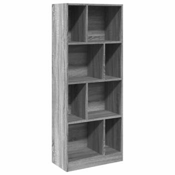 vidaXL Boekenkast 57x28,5x141cm bewerkt hout grijs sonoma eikenkleurig