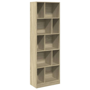 vidaXL Boekenkast 57x28,5x174 cm bewerkt hout sonoma eikenkleurig