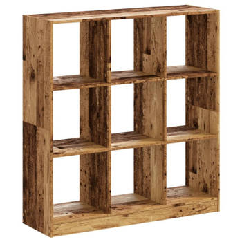 vidaXL Boekenkast 102x32x108 cm bewerkt hout oud houtkleurig