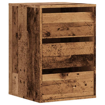 vidaXL Ladekast 40x41x58 cm bewerkt hout oud houtkleurig