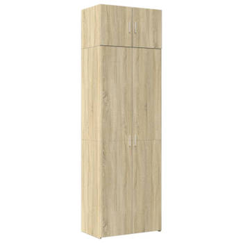 vidaXL Opbergkast 70x42,5x225 cm bewerkt hout sonoma eikenkleurig