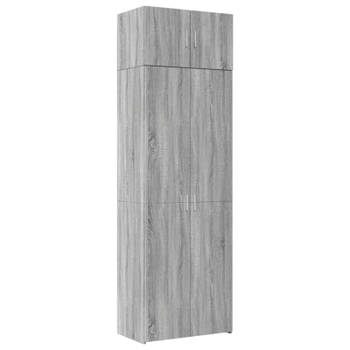 vidaXL Opbergkast 70x42,5x225 cm bewerkt hout grijs sonoma eikenkleur