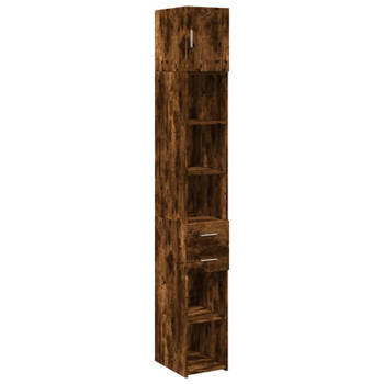 vidaXL Opbergkast smal 30x42,5x225 cm bewerkt hout gerookt eikenkleur