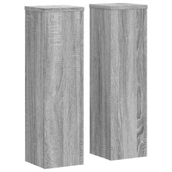 vidaXL Plantenstandaards 2 st 17x17x60 cm bewerkt hout grijs sonoma