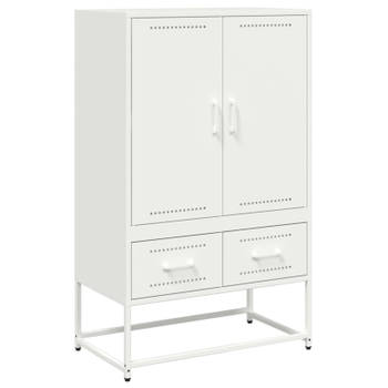 vidaXL Hoge kast 68x39x111,5 cm staal wit