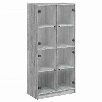 vidaXL Hoge kast met deuren 68x37x142 cm bewerkt hout grijs sonoma