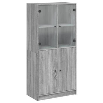 vidaXL Hoge kast met deuren 68x37x142 cm bewerkt hout grijs sonoma