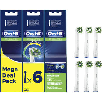 Oral-B CrossAction - Met CleanMaximiser-technologie - Opzetborstels - 6 Stuks