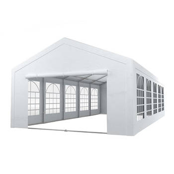 Partytent 5x10m PVC met grondframe brandvertragend