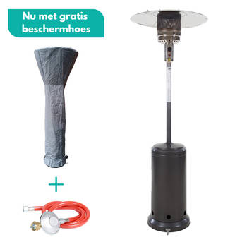 Sunred Heater & Hoes - Sargas - Gas lijn - Grijs - Staand model - Terrasverwarmer