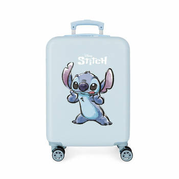 Stitch ABS kinderkoffer meisjes 55 cm 4 w make a face