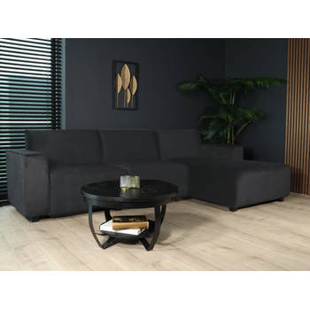 Hoekbank design Riley 270cm bank zwart velvet loungebank rechts