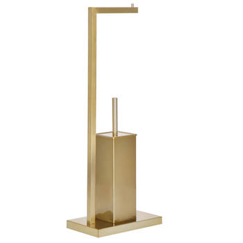 Springos Toiletbutler Toiletrolhouder Toiletborstel met houder Toiletaccessoire Goud