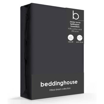 Beddinghouse Splittopper Hoeslaken Jersey-Lycra Anthracite-180 x 200/220 cm