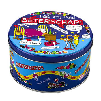 Beterschap snoeptrommel/koektrommel kado - cadeau blikken