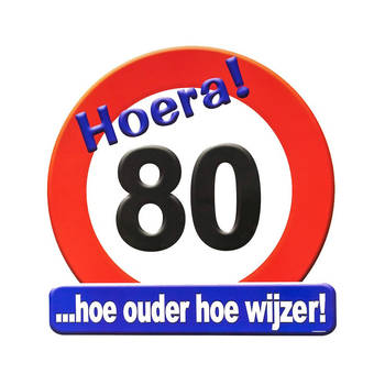 Hulde stopbord 80 jaar feestartikelen / versieringen - Feestdecoratieborden